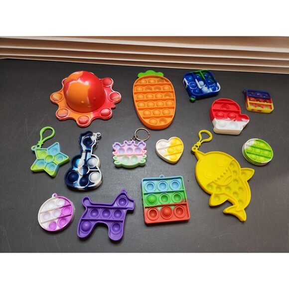 Pop It Fidget Toy Lot – Sensory Bubble Poppers | Silicone Stress Relief - Picture 1 of 4